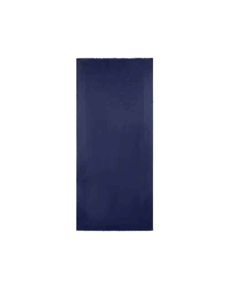 Etro Jacquard-schal Aus Baumwolle Und Wolle Mit Pegaso-motiv, Herren, Blau Blau