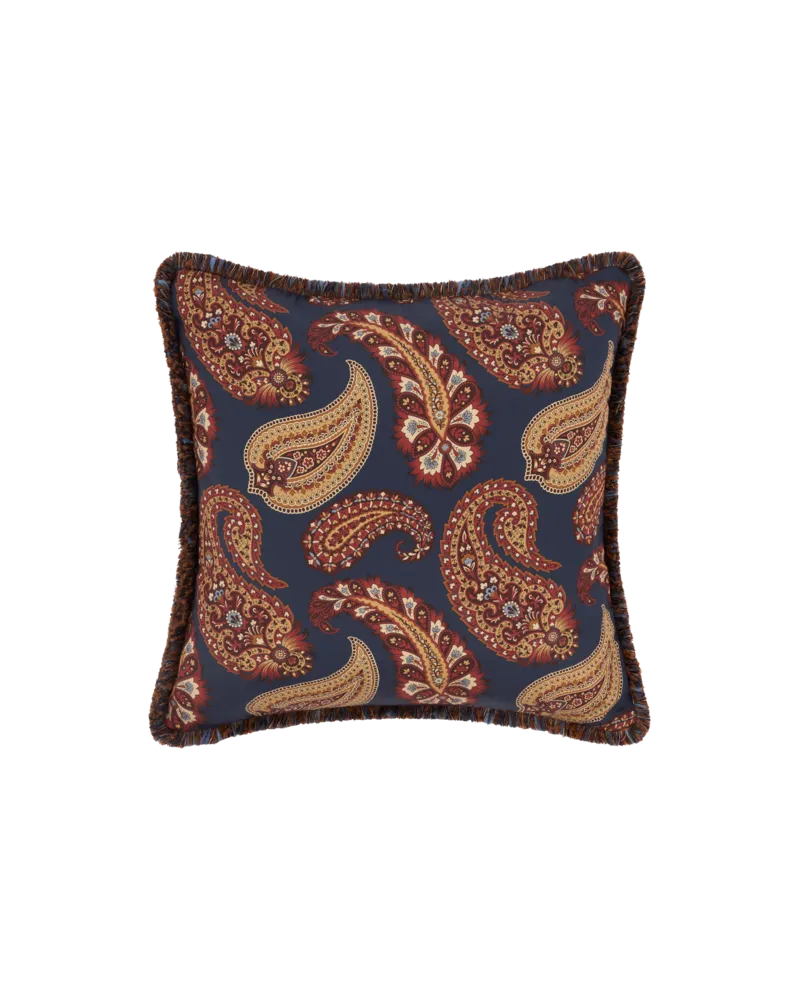 Etro Kissen Aus Baumwolle Mit Doppeltem Print 60 X 60, Navyblau Navyblau
