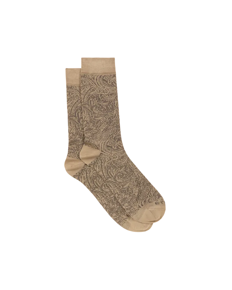 Etro Jacquard-socken Mit Paisley-muster, Herren, Beige, Größe Beige