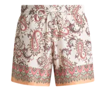 Badeshorts Mit Platziertem Paisley-ramage-print, Herren, Weiß, Größe