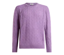 Pullover Aus Kaschmir Mit Zopfmuster, Herren, Violett, Größe