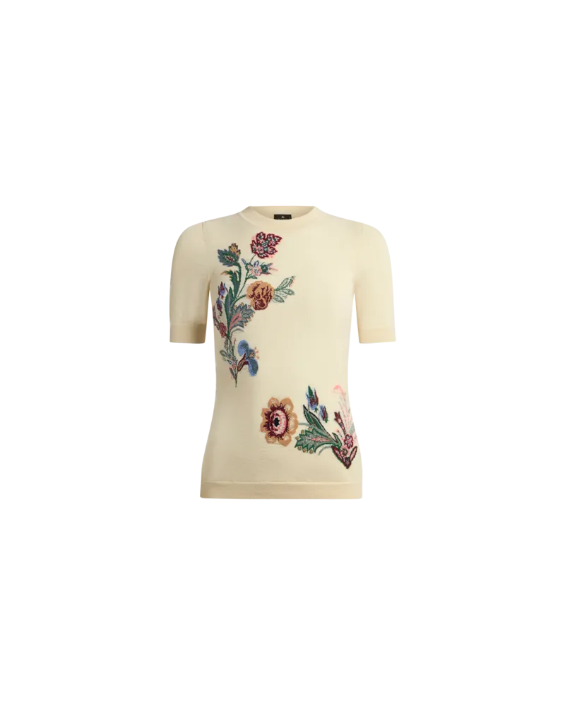 Etro Pullover Aus Einer Wollmischung Mit Jacquardmuster, Damen, Cremefarben, Größe Cremefarben