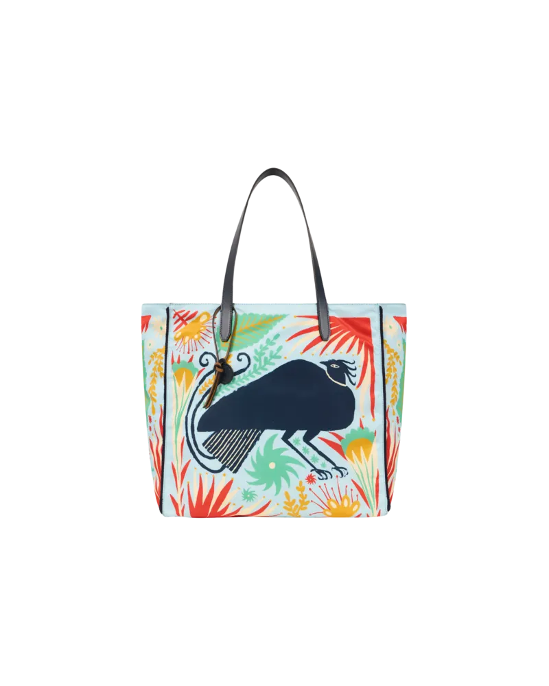Etro Tasche Unfold Me Aus Nylon Mit Print Etro X Tabby Booth, Damen, Hellblau Hellblau