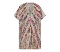 Kaftan Aus Besticktem Baumwollpopeline Mit Paisleys Allover, Multicolor, Größe