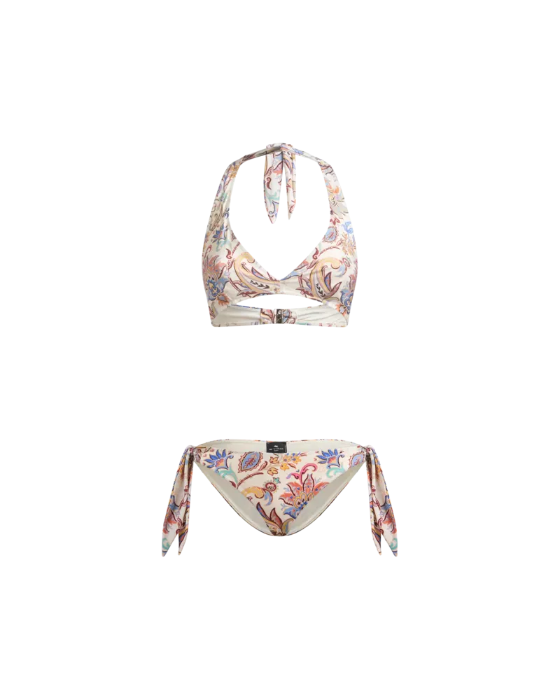 Etro Bikini Mit Blumendruck, Damen, Beige, Größe Beige