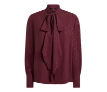 Jacquard-hemdbluse Aus Einer Seidenmischung Mit Foulard Und Paisley-motiv, Damen, Rot, Größe