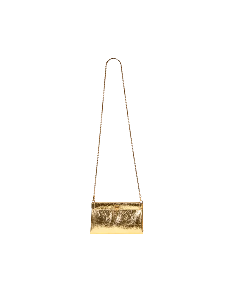 Etro Clutch Talk Mini Aus Leder Mit Kettenschulterriemen, Damen, Gold Gold