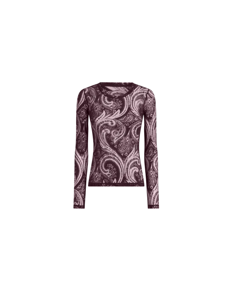 Etro Pulli Aus Dévoré-jersey Aus Einer Baumwollmischung Mit Paisley-motiv, Damen, Rot, Größe Rot