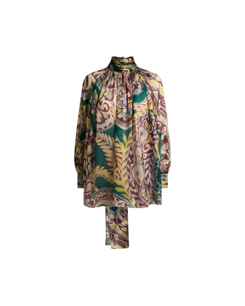 Etro Bluse Aus Seide Mit Foulard, Damen, Multicolor, Größe Multicolor