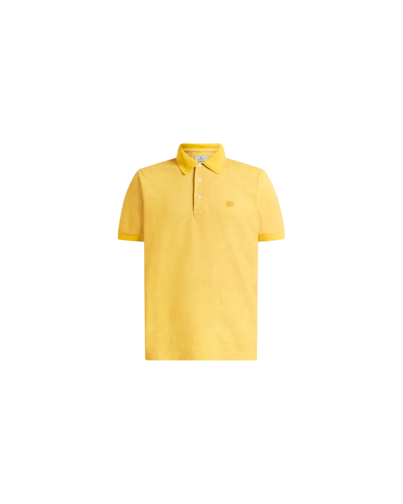 Etro Poloshirt Aus Baumwolle Mit Arnikamuster, Herren, Gelb, Größe Gelb