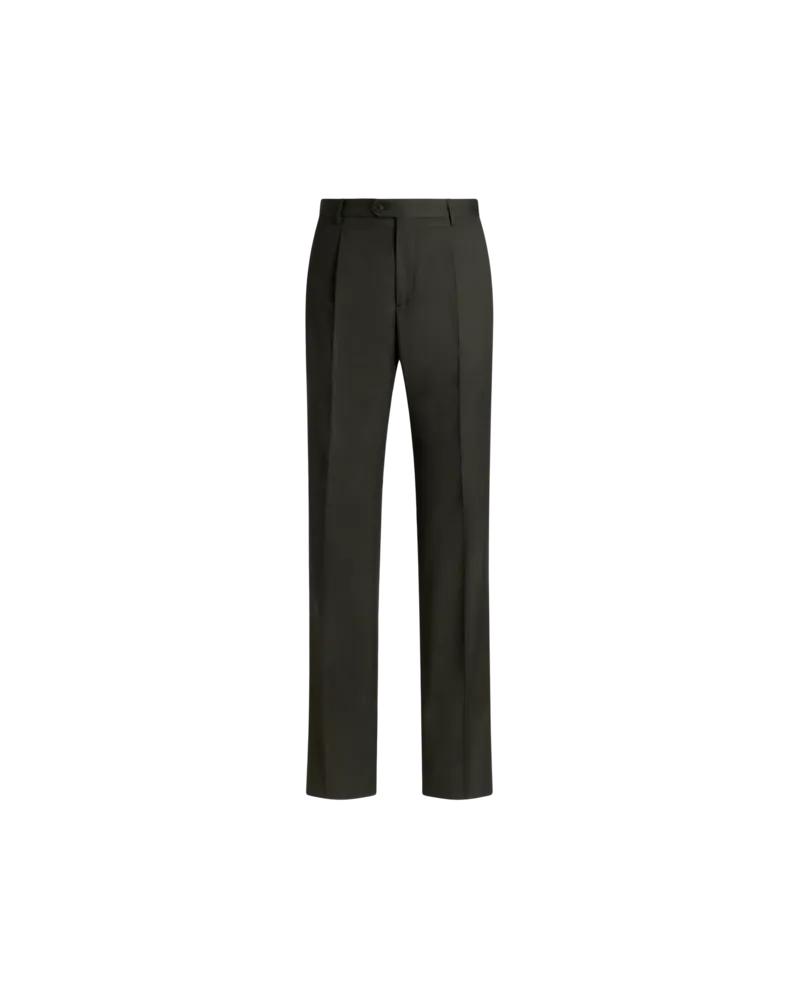 Etro Cool Wool Trousers With Crease Detail, Herren, Grün, Größe Grün