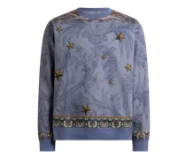 Sweatshirt Aus Einer Baumwollmischung Mit Platziertem Pegaso-print, Herren, Hellblau, Größe