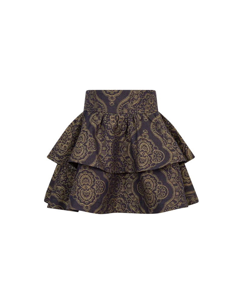Etro Rock Mit Goldfarbenem Damast-jacquardmuster, Braun, Größe Braun
