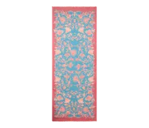 Schal Aus Einer Kaschmirmischung Mit Floralem Motiv, Damen, Hellblau