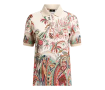 Poloshirt Aus Baumwoll-piquet Mit Paisley-foliage-motiv, Damen, Cremefarben, Größe
