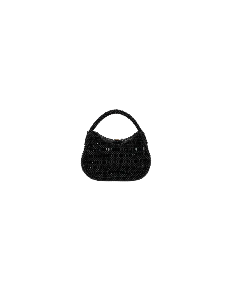 Etro Kleine Tasche Pony Mit Perlenstickerei, Damen, Schwarz Schwarz
