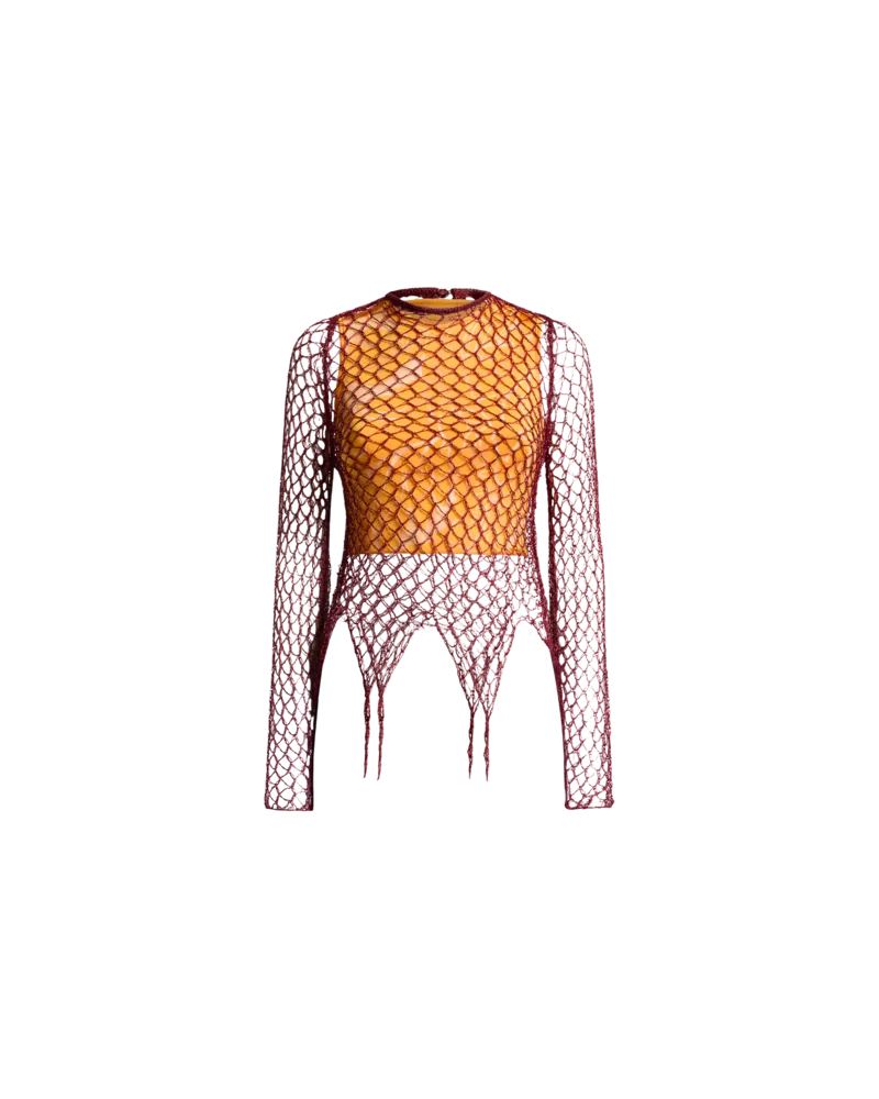 Etro Pullover Mit Langem Arm Und Mesheffekt, Damen, Orange, Größe Orange