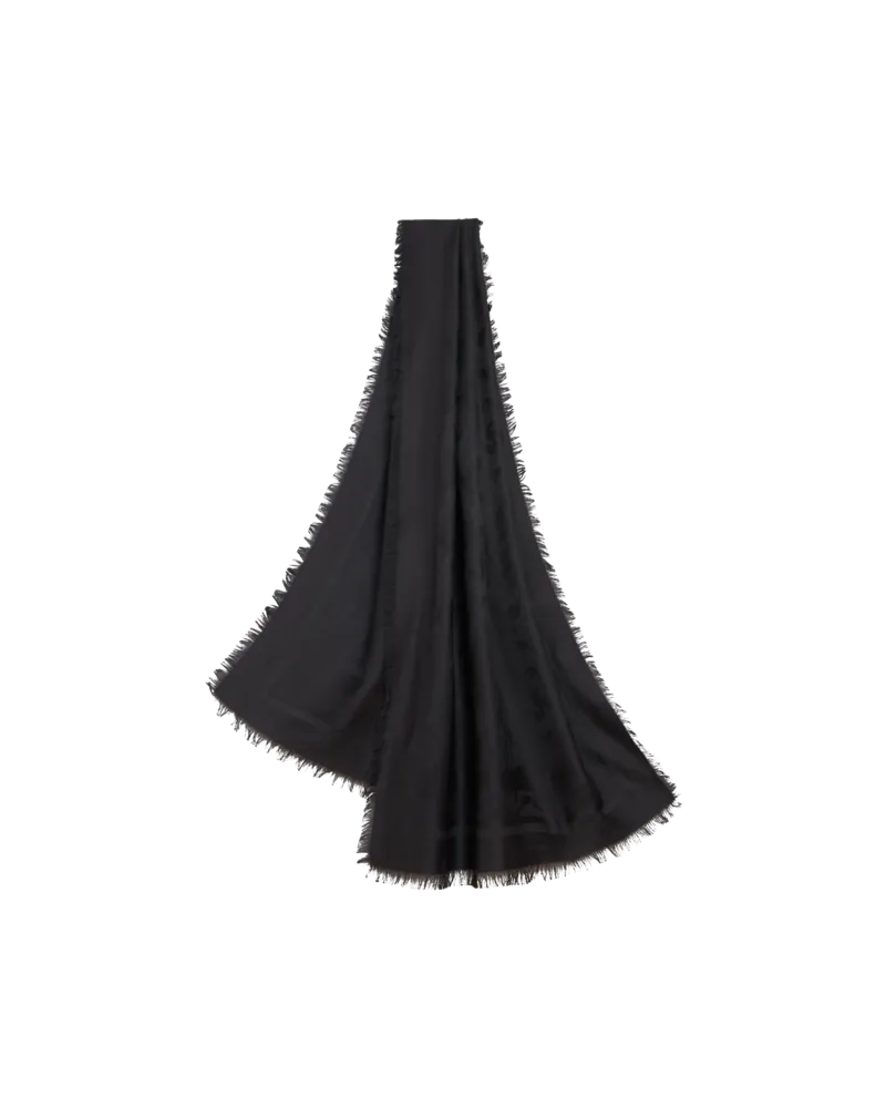 Etro Jacquard-schal Aus Seide Und Wolle, Damen, Grau Grau