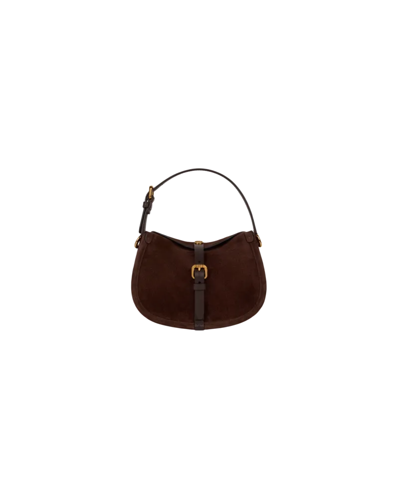 Etro Kleine Tasche Pony Aus Veloursleder, Damen, Braun Braun