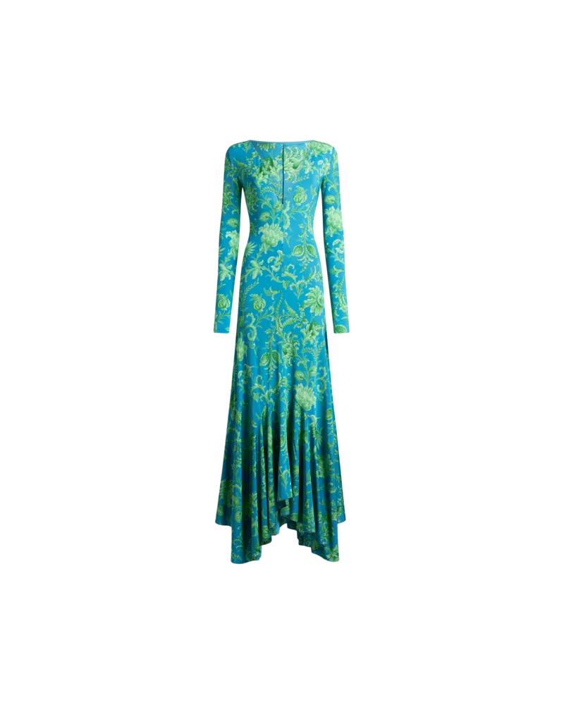 Etro Langes Kleid Aus Elastischem Jersey Mit Floralem Motiv, Damen, Größe 