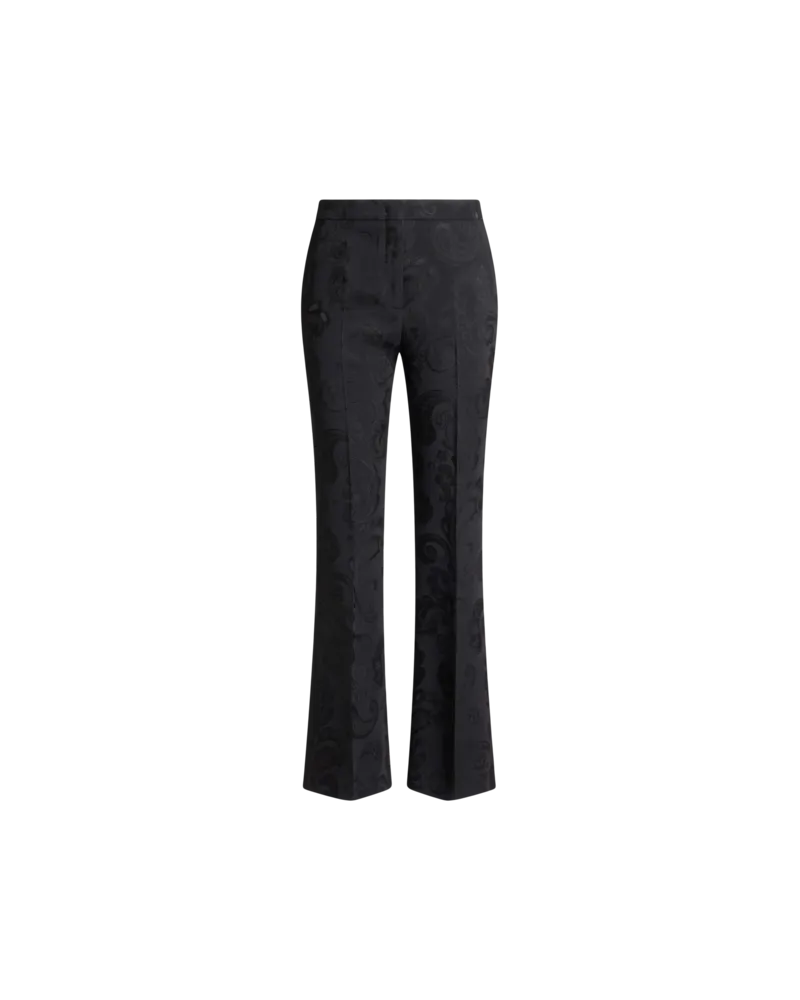 Etro Schlaghose Aus Paisley-jacquard, Damen, Schwarz, Größe Schwarz