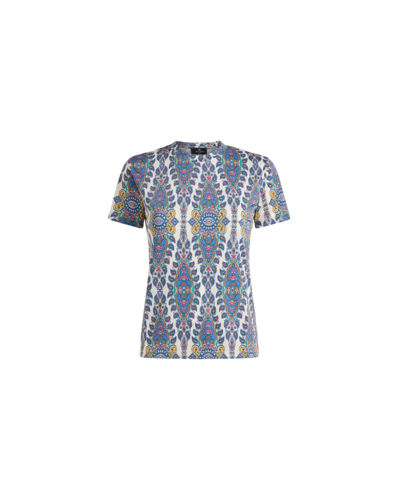 Etro T-shirt Mit Medaillons Und Paisley, Damen, Weiß, Größe Weiß