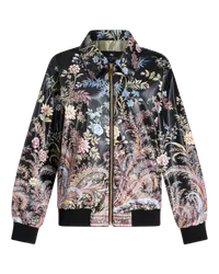 Etro Bomberjacke Mit Floralem Paisleymuster, Schwarz Schwarz