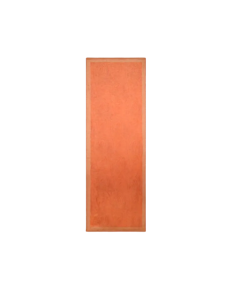 Etro Schal Aus Einer Leinenmischung Mit Paisley-motiv, Herren, Orange Orange