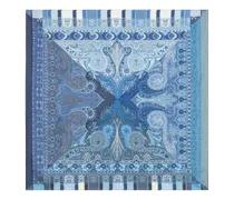 Einstecktuch Aus Bedruckter Seide, Herren, Hellblau