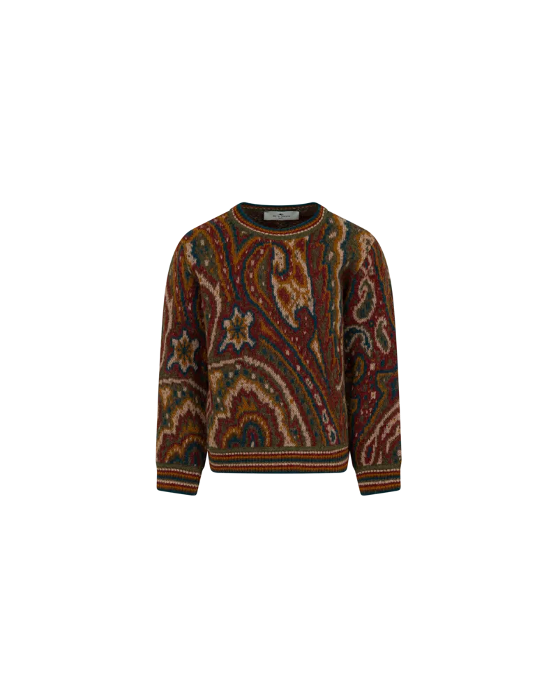 Etro Pullover Aus Einem Mix Aus Wolle Und Alpaka Mit Paisley-motiv, Braun, Größe Braun
