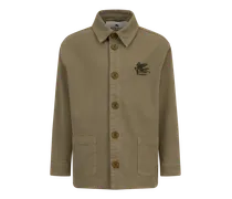 Jacke Mit Legacy-prints Aus Baumwolle Mit Logo, Dunkelgrün, Größe