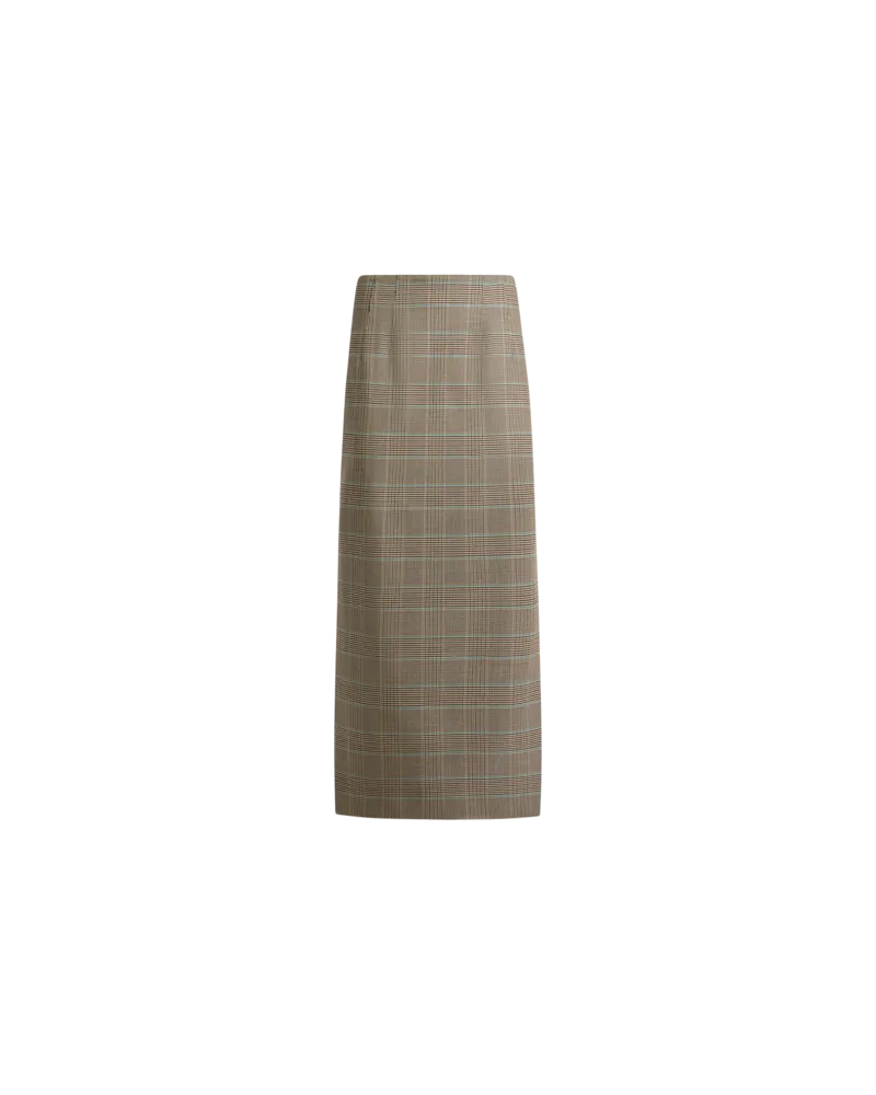 Etro Midi-rock Aus Elastischer Wolle Mit Glencheck-muster, Damen, Beige, Größe Beige