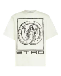 Etro T-shirt Mit Allegorie Der Ewigkeit-print, Weiß Weiß