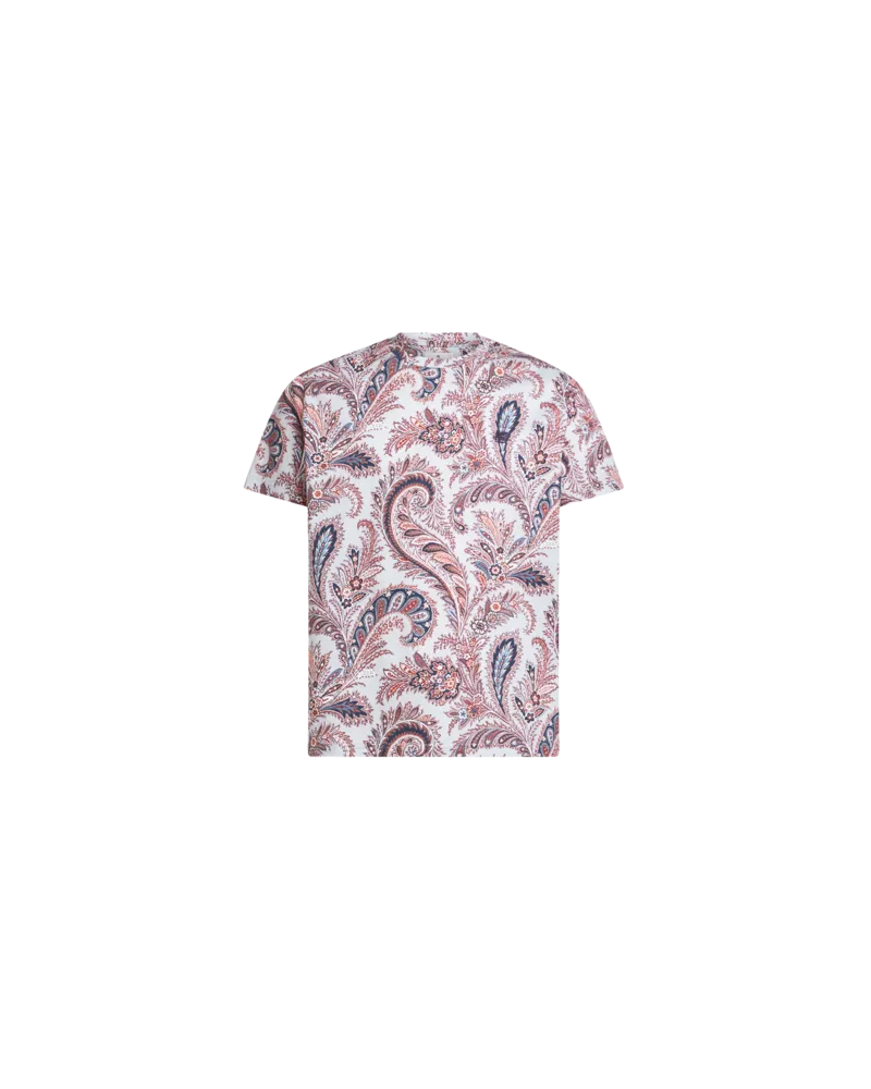 Etro T-shirt Mit Floralem Paisleyprint, Herren, Himmelblau, Größe Himmelblau