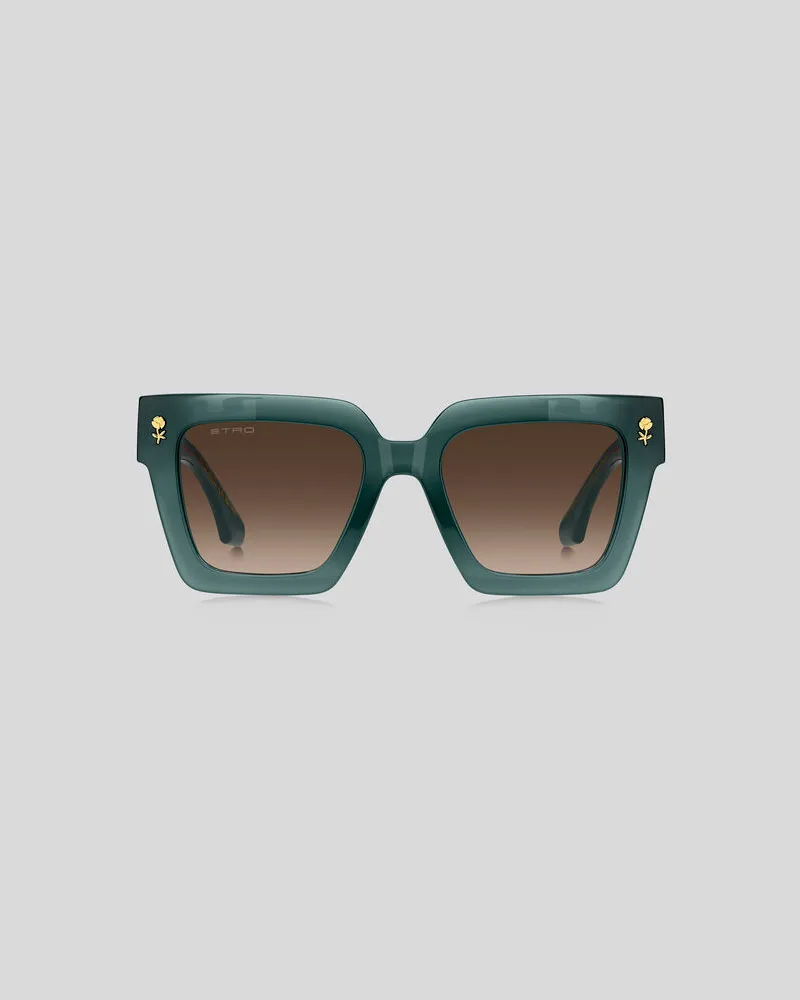 Etro Sonnenbrille Colour Stripes, Damen, Grün Grün