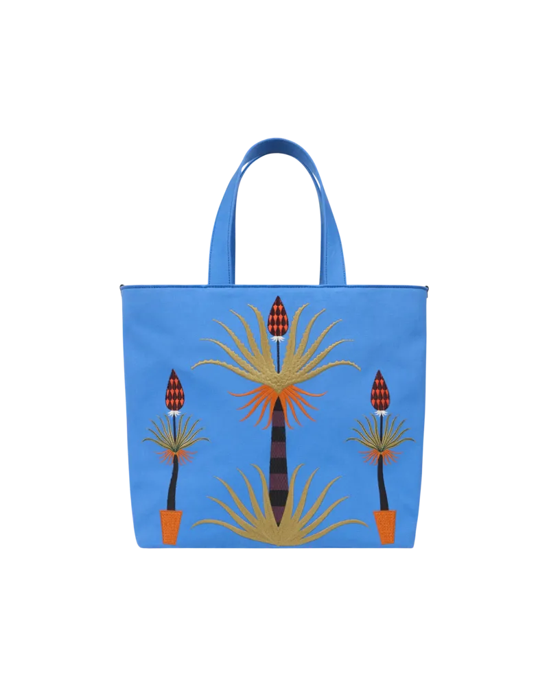 Etro Grosse Shopping-tasche Tela Etro X Agostino Iacurci, Damen, Hellblau Hellblau