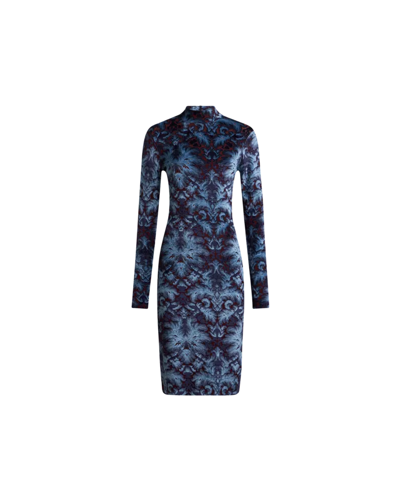 Etro Kleid Aus Jacquard-chenille, Damen, Blau, Größe Blau