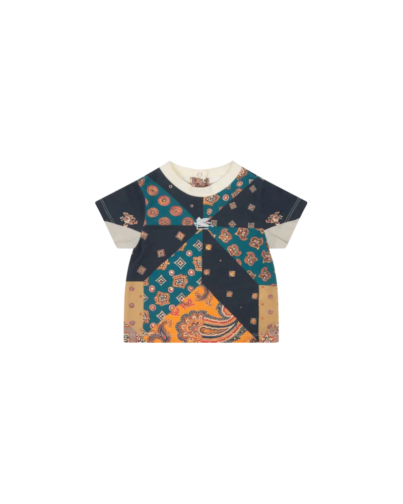 Etro Patchwork-t-shirt Mit Rundem Ausschnitt, Multicolor, Größe Multicolor