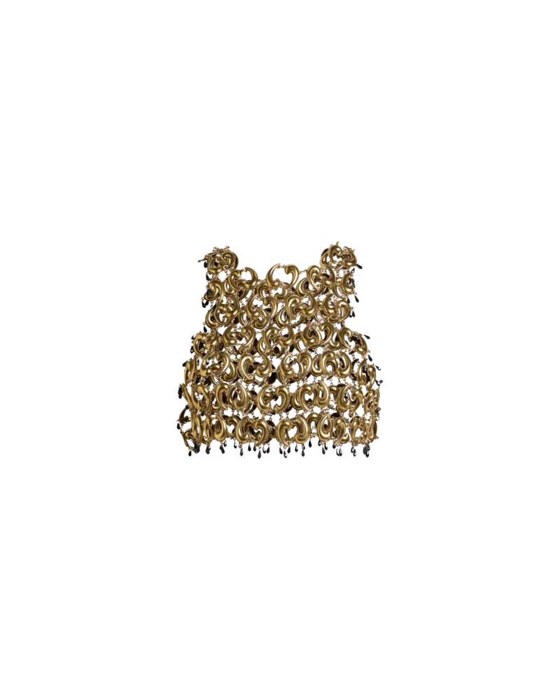 Etro Cropped Top Mit See-through-metallic-paisle, Damen, Gold, Größe Gold