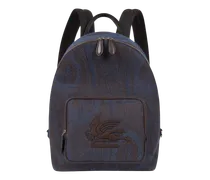 Rucksack Etro Essential Im Jacquardmuster, Herren, Blau