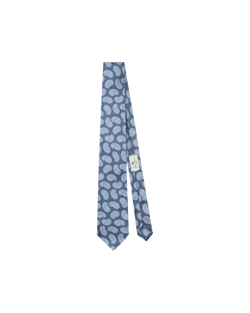 Etro Krawatte Aus Seidenjacquard Mit Paisleymuster, Herren, Hellblau Hellblau