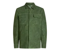 Jacke Aus Veloursleder Mit Floralem Paisley-motiv, Herren, Grün, Größe