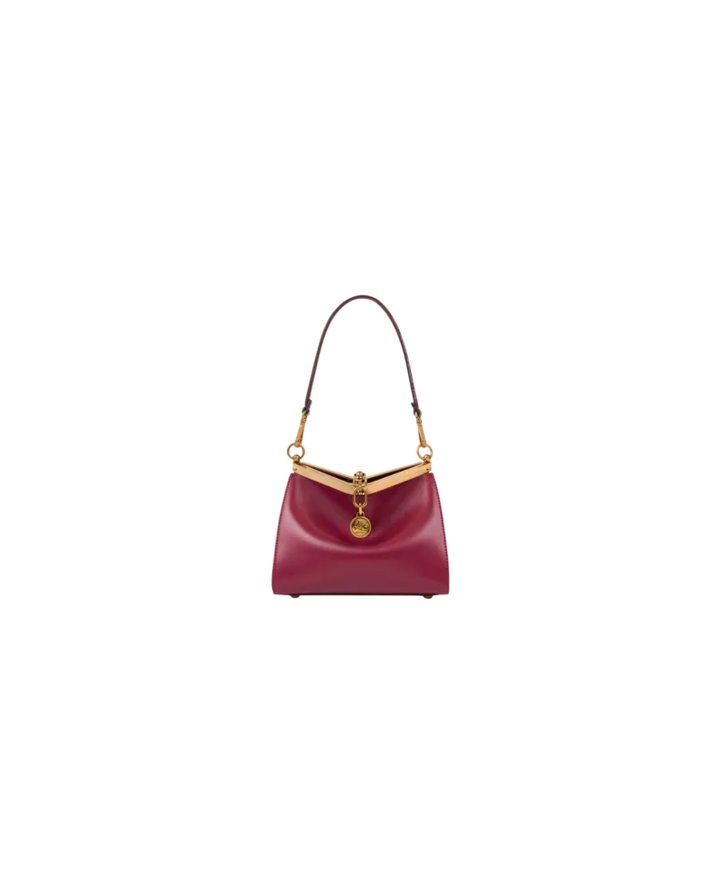 Etro Tasche Vela Klein Aus Leder Mit Henkel Aus Elaphe-leder, Damen, Dunkel-pink Dunkel-pink