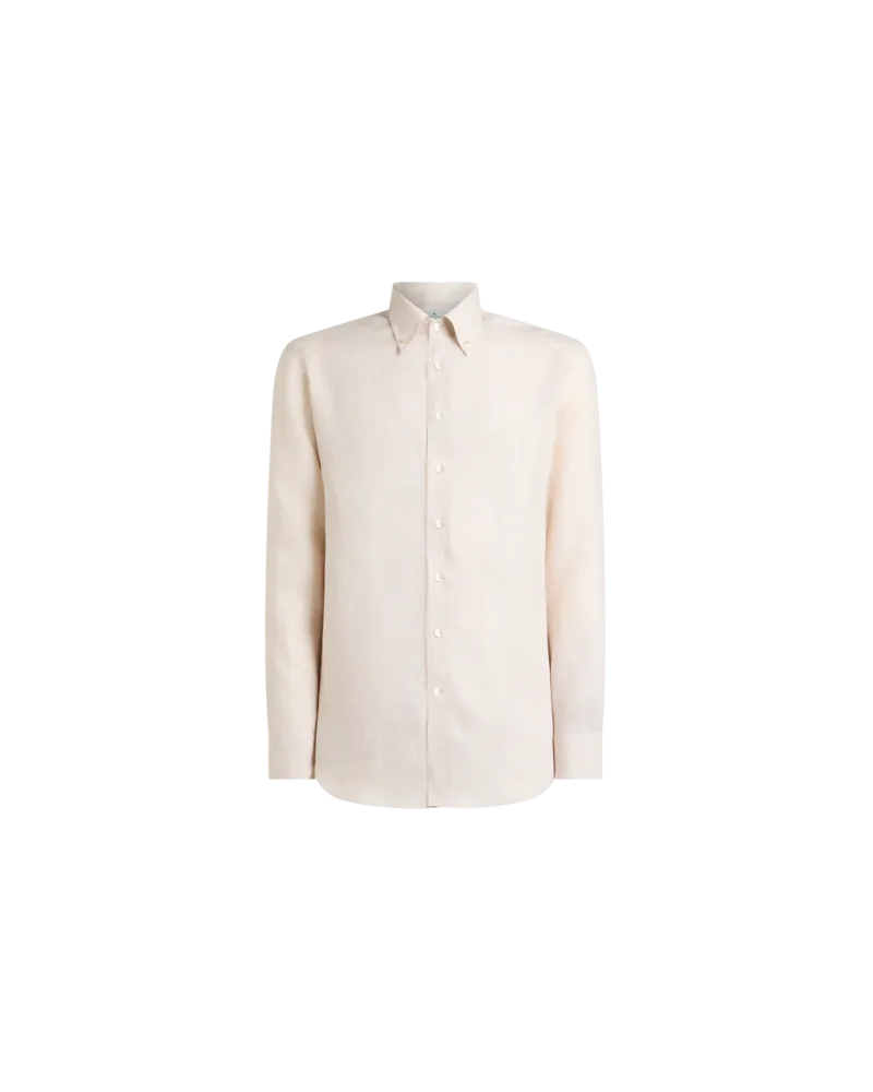 Etro Leinenhemd Mit Pegaso-stickerei, Herren, Größe 