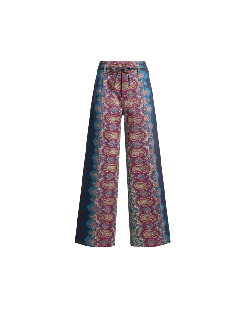 Etro Culotte-jeans Mit Platziertem Print, Damen, Multicolor, Größe Multicolor