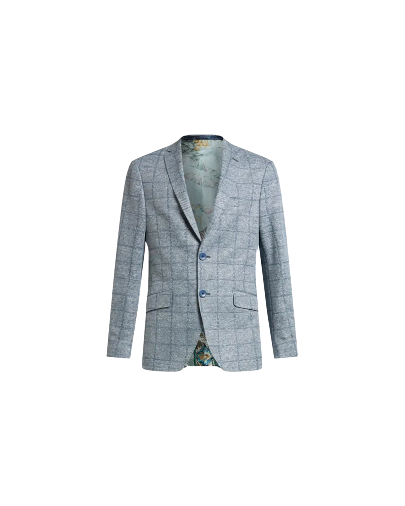 Etro Blazer Aus Einer Leinen-baumwoll-mischung Mit Karos, Herren, Hellblau, Größe Hellblau