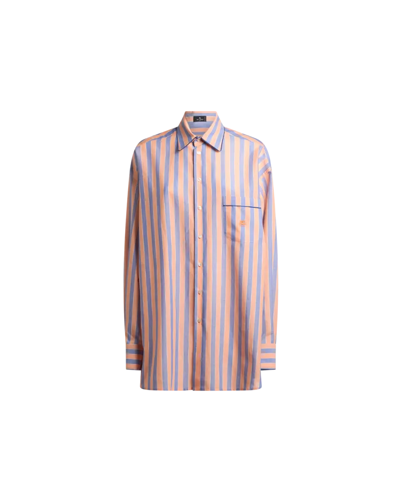 Etro Gestreifte Hemdbluse Aus Musselin, Damen, Orange, Größe Orange