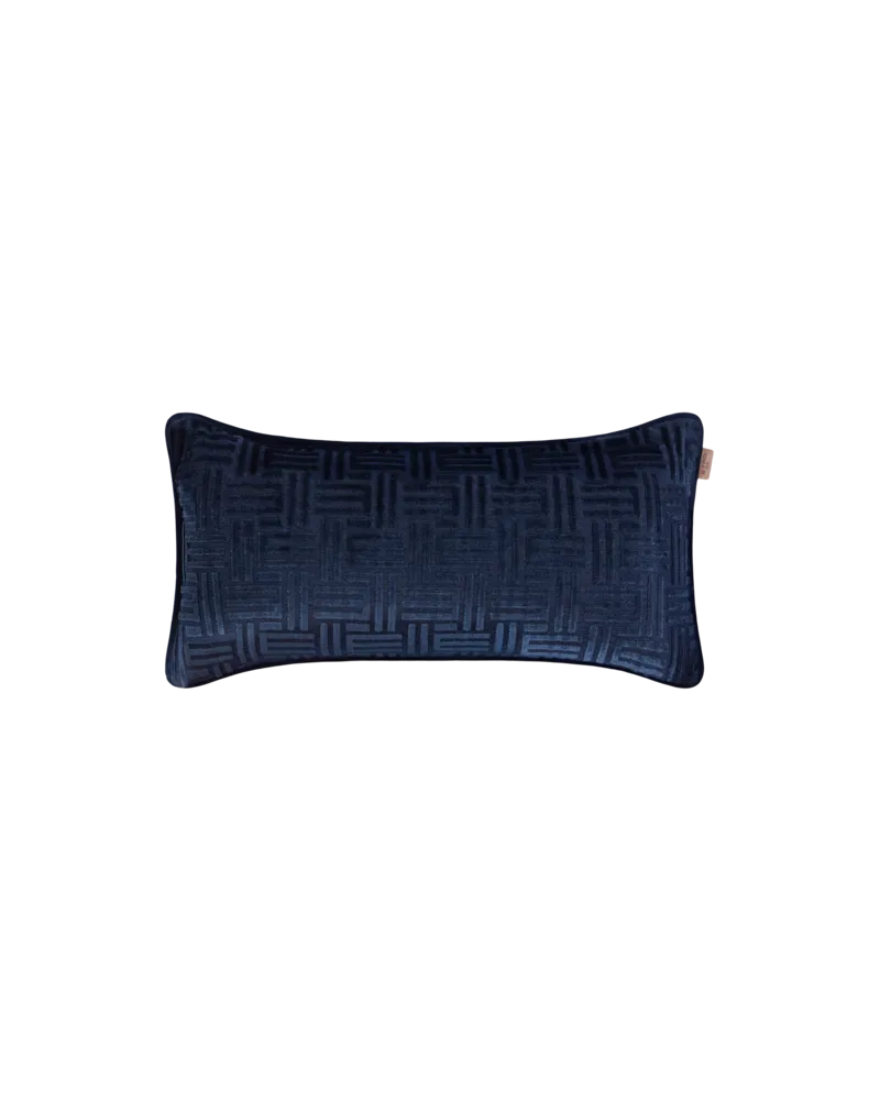 Etro Rechteckiges Jacquard-kissen Aus Einer Baumwollmischung Mit Monogramm-motiv 60 X 30, Navyblau Navyblau