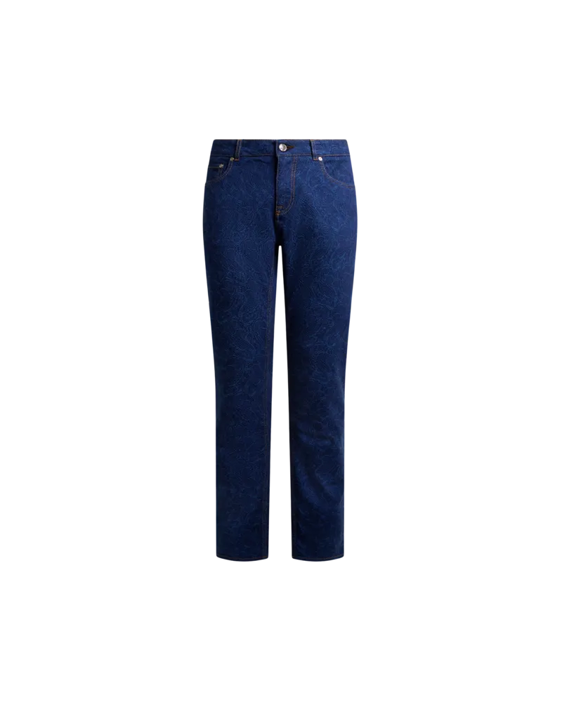 Etro Jacquard-jeans Im Regular Fit Aus Denim Mit Floralem Paisley-motiv, Herren, Größe 