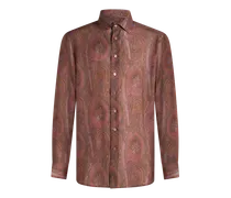 Paisley-hemd Aus Seide, Herren, Bordeaux, Größe